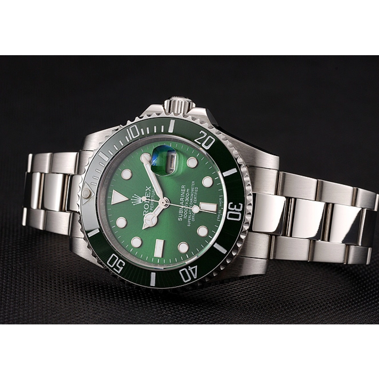 AAA Replica Watches Rolex 1454069 Green Dial Stainless Steel Bracelet Submariner 0707